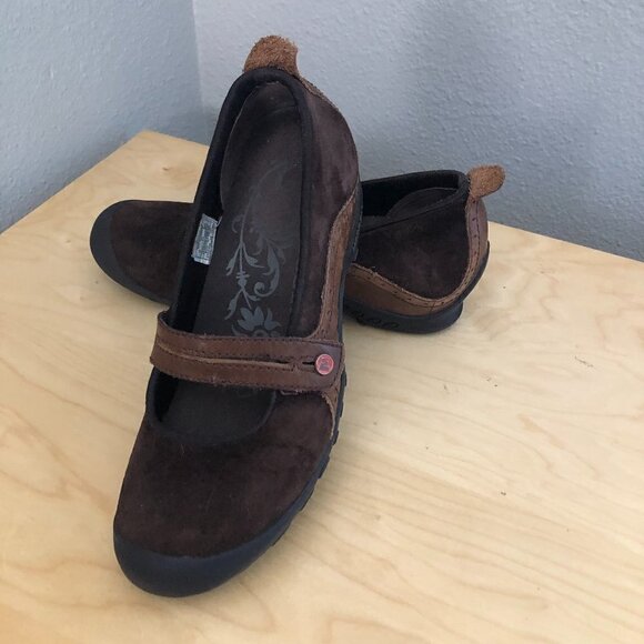 MERRELL Plaza Bandeau Leather Mary Jane Loafer Women's size 8 Brown & Tan - Picture 2 of 13